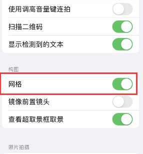 炎陵苹果手机维修网点分享iPhone如何开启九宫格构图功能 